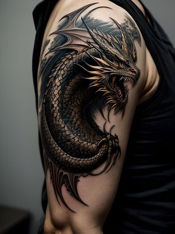 Dragon Men Tattoos 2024: Unleash Mythical Strength & Style on Skin