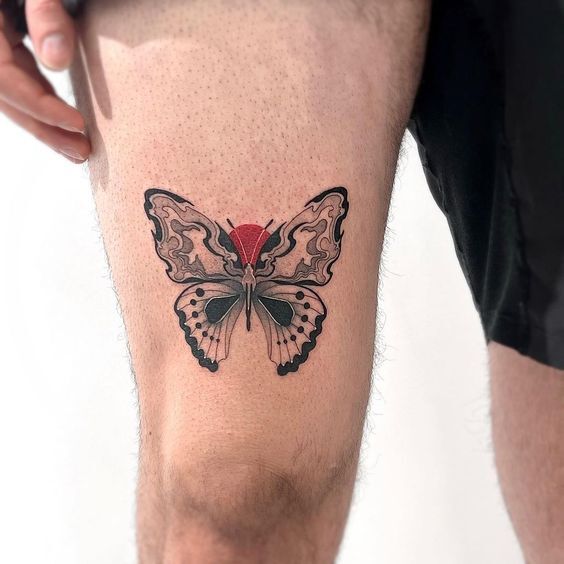 17 Ideas Butterfly Tattoo Thigh Ideas for Men: Timeless Ink Inspiration