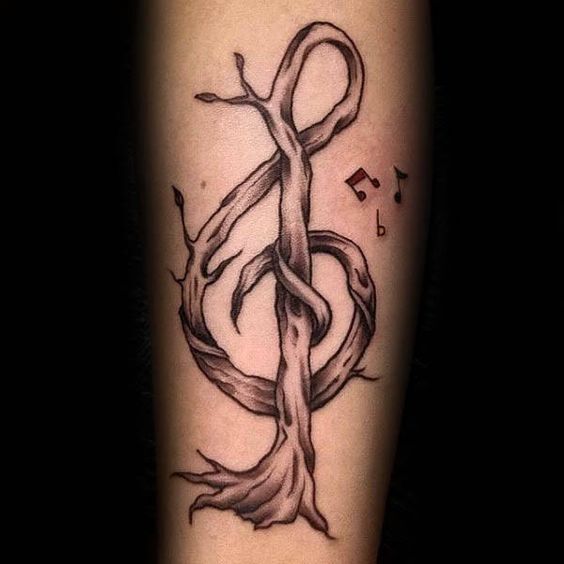 18 Ideas Harmonize Style with Top Treble Clef Tattoo Ideas – Ink Your Music Passion