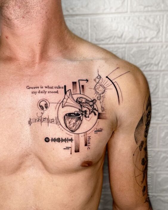 Inspiring Music Tattoos for Men: Harmonizing Ink with Melody
