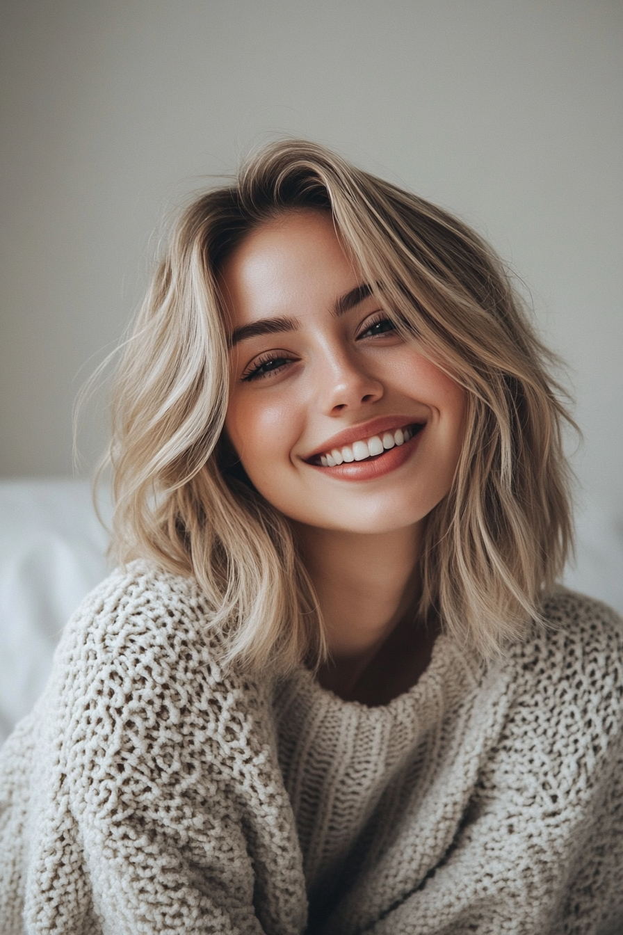 1. Layered Ash Blonde Lob (Long Bob Hairstyles) - Long Bob Hairstyles