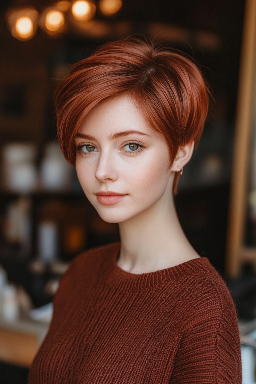 13. Cropped Auburn Pixie (Very Short Pixie Haircuts) - Very Short Pixie Haircuts