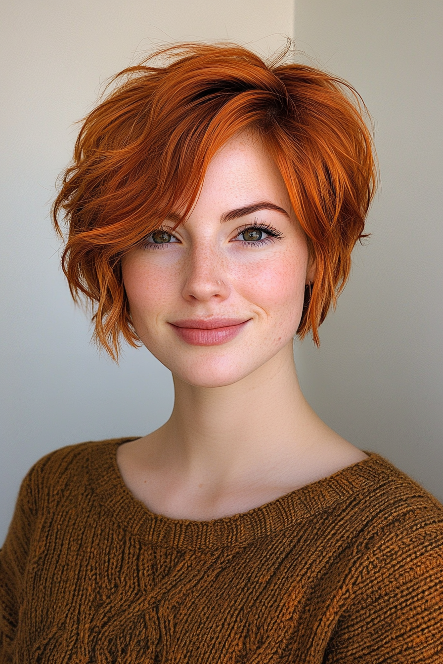 14. Copper Layered Pixie (Long Pixie Cuts) - Long Pixie Cuts