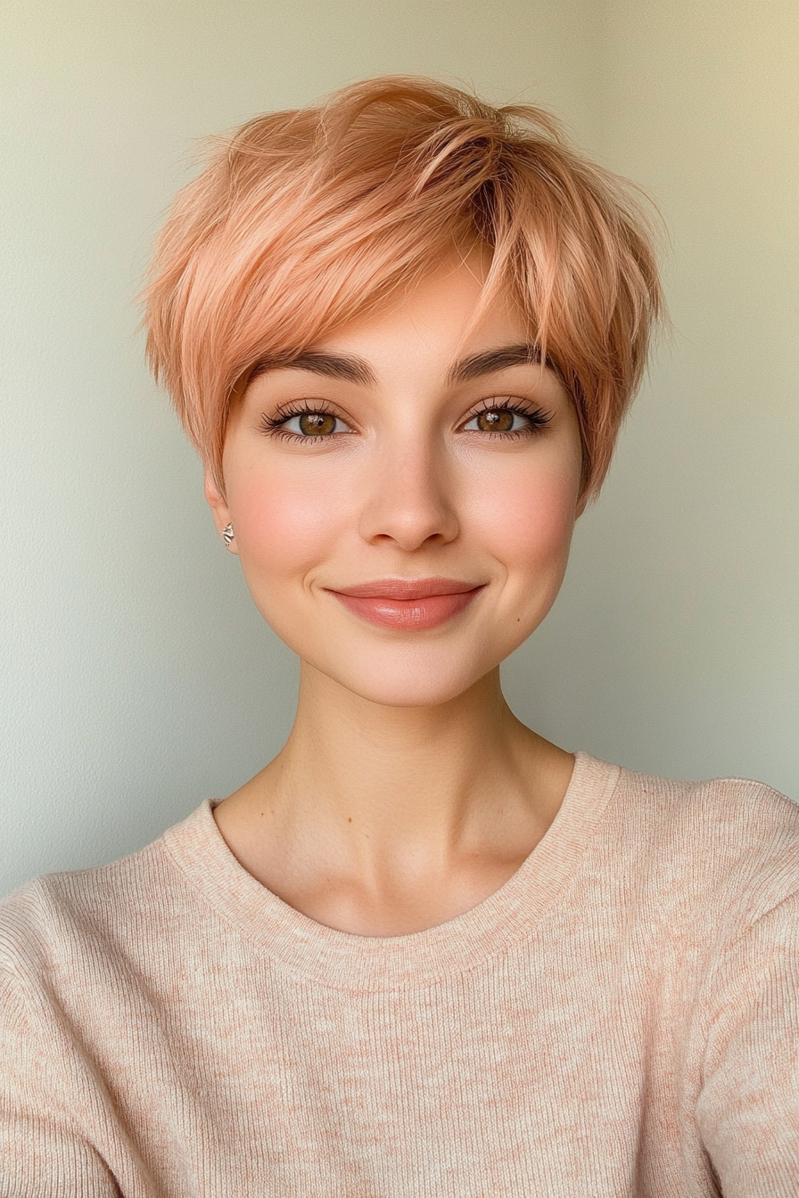 15. Peachy Pixie with Tapered Edges (Very Short Pixie Haircuts) - Very Short Pixie Haircuts