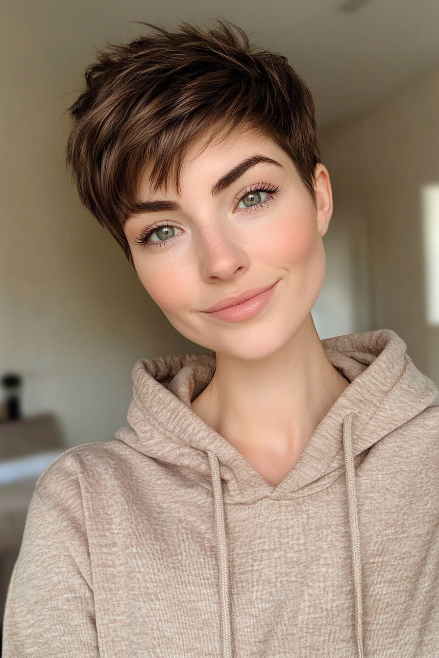 17. Mocha Pixie with Wispy Layers (Very Short Pixie Haircuts) - Very Short Pixie Haircuts