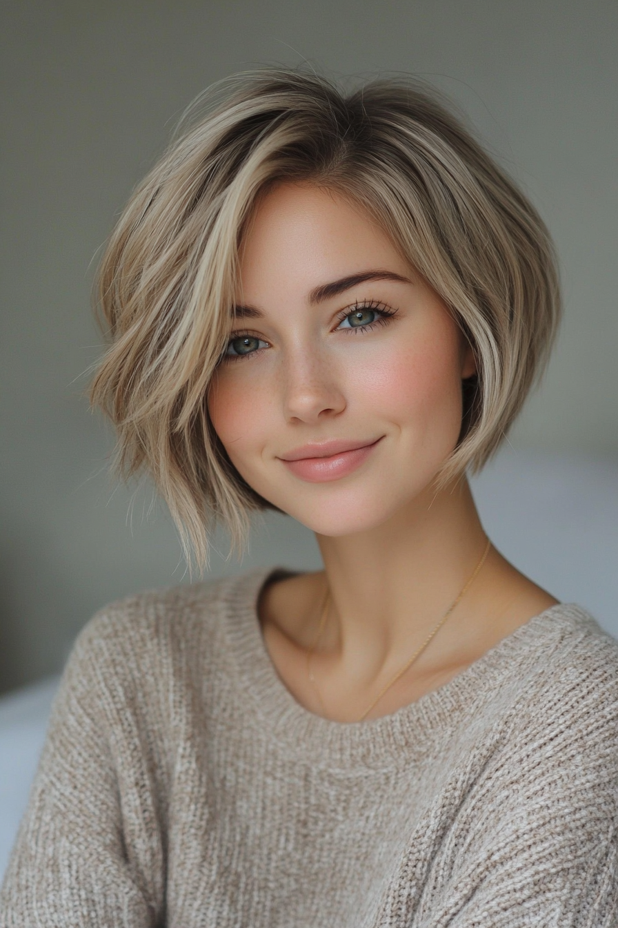 17. Soft Beige Pixie Bob (Long Pixie Cuts) - Long Pixie Cuts