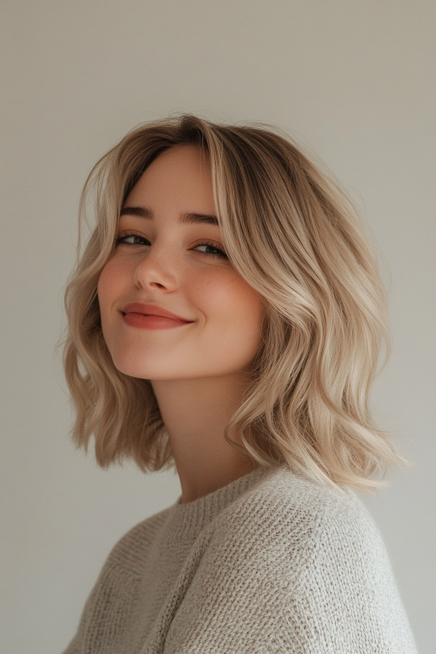 25. Layered Lob in Pearl Blonde (Long Bob Hairstyles) - Long Bob Hairstyles