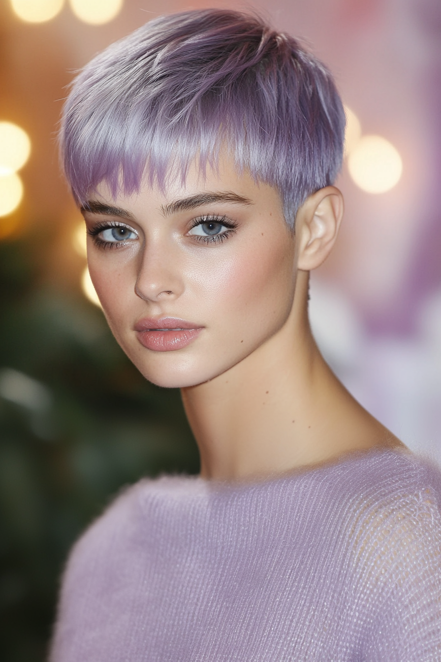 3. Icy Lavender Micro Pixie (Very Short Pixie Haircuts) - Very Short Pixie Haircuts