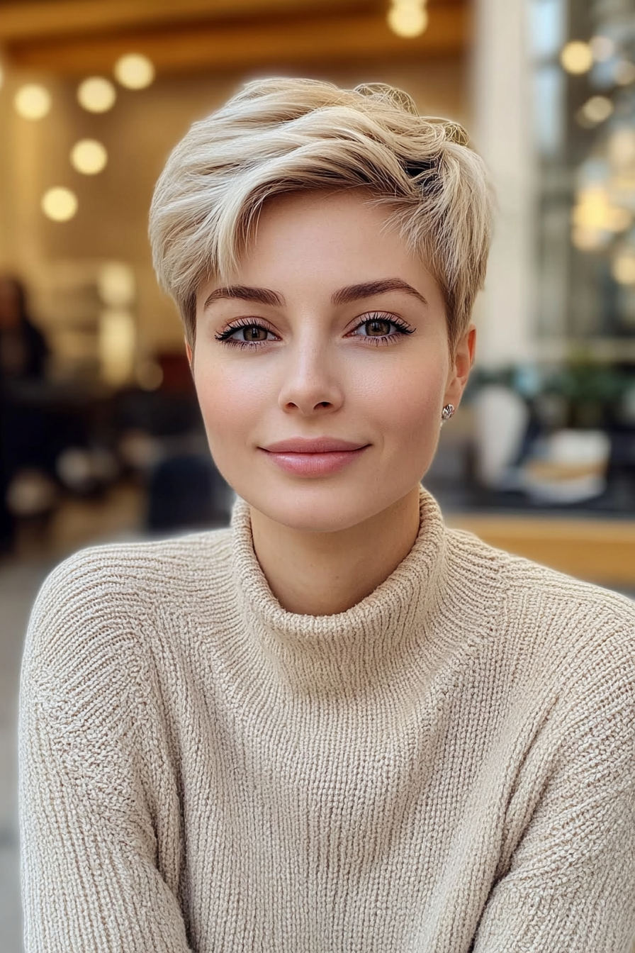 30. Soft Beige Pixie with Tapered Sides (Very Short Pixie Haircuts) - Very Short Pixie Haircuts