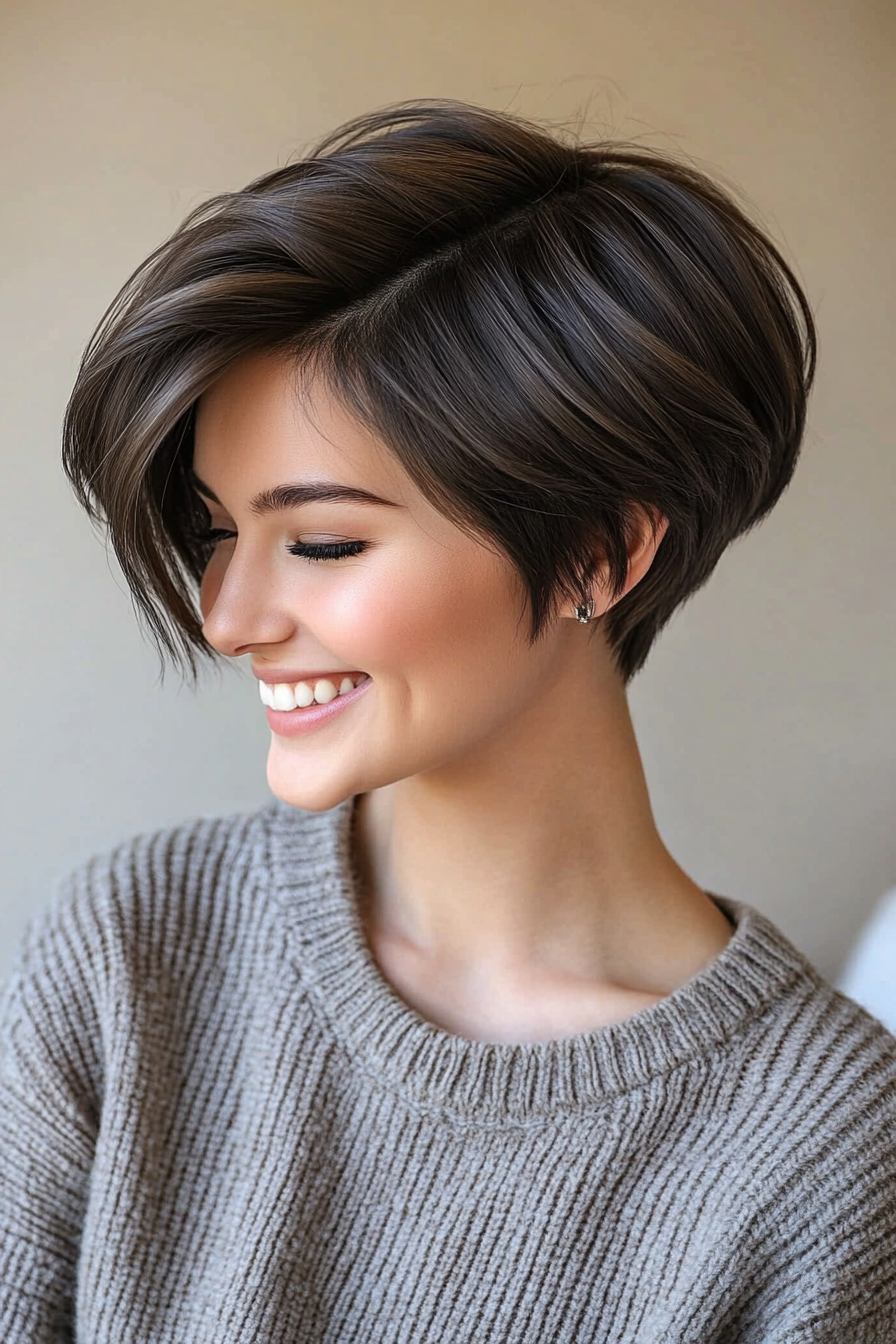 33. Soft Charcoal Long Pixie (Long Pixie Cuts) - Long Pixie Cuts