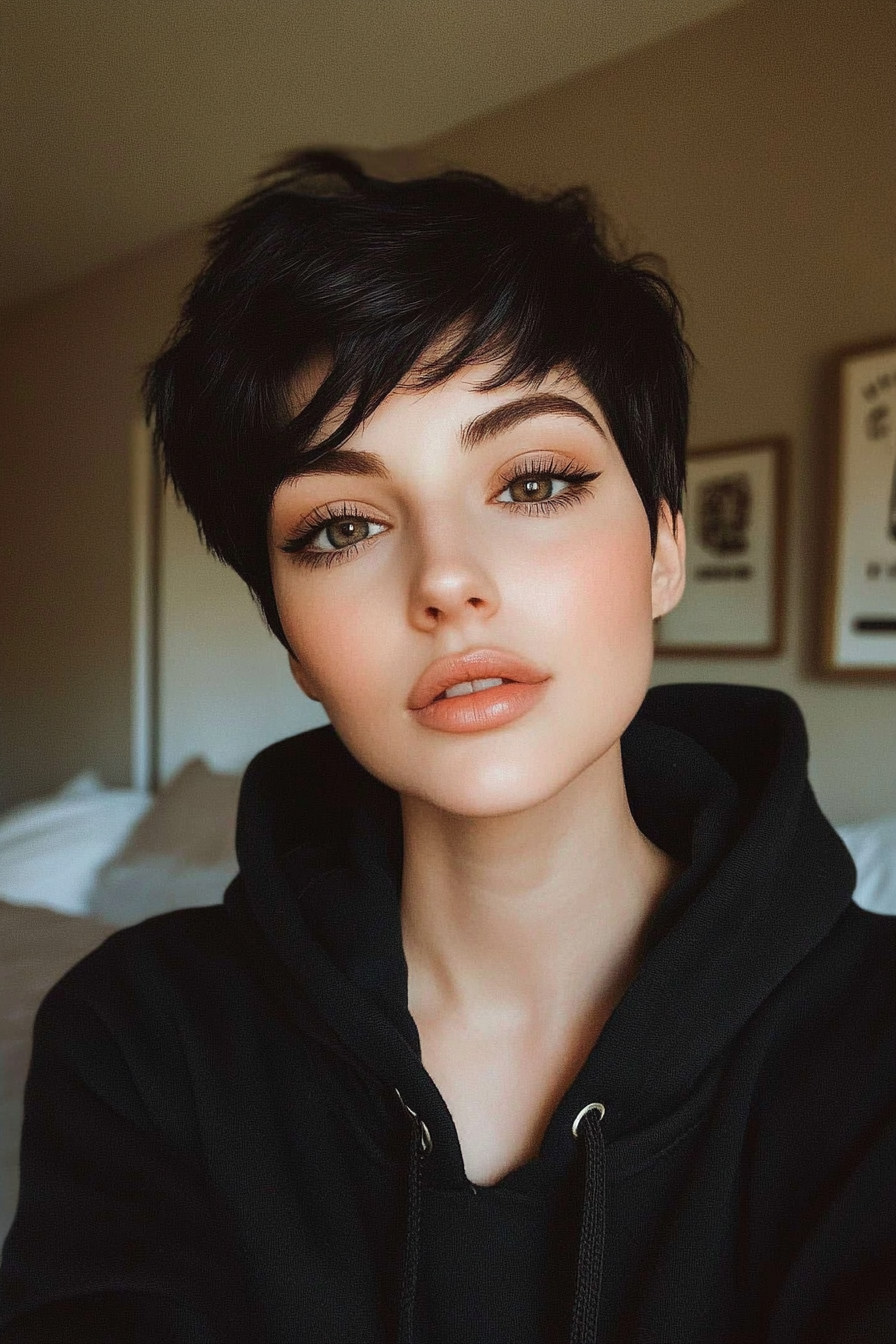 4. Classic Jet Black Pixie (Very Short Pixie Haircuts) - Very Short Pixie Haircuts