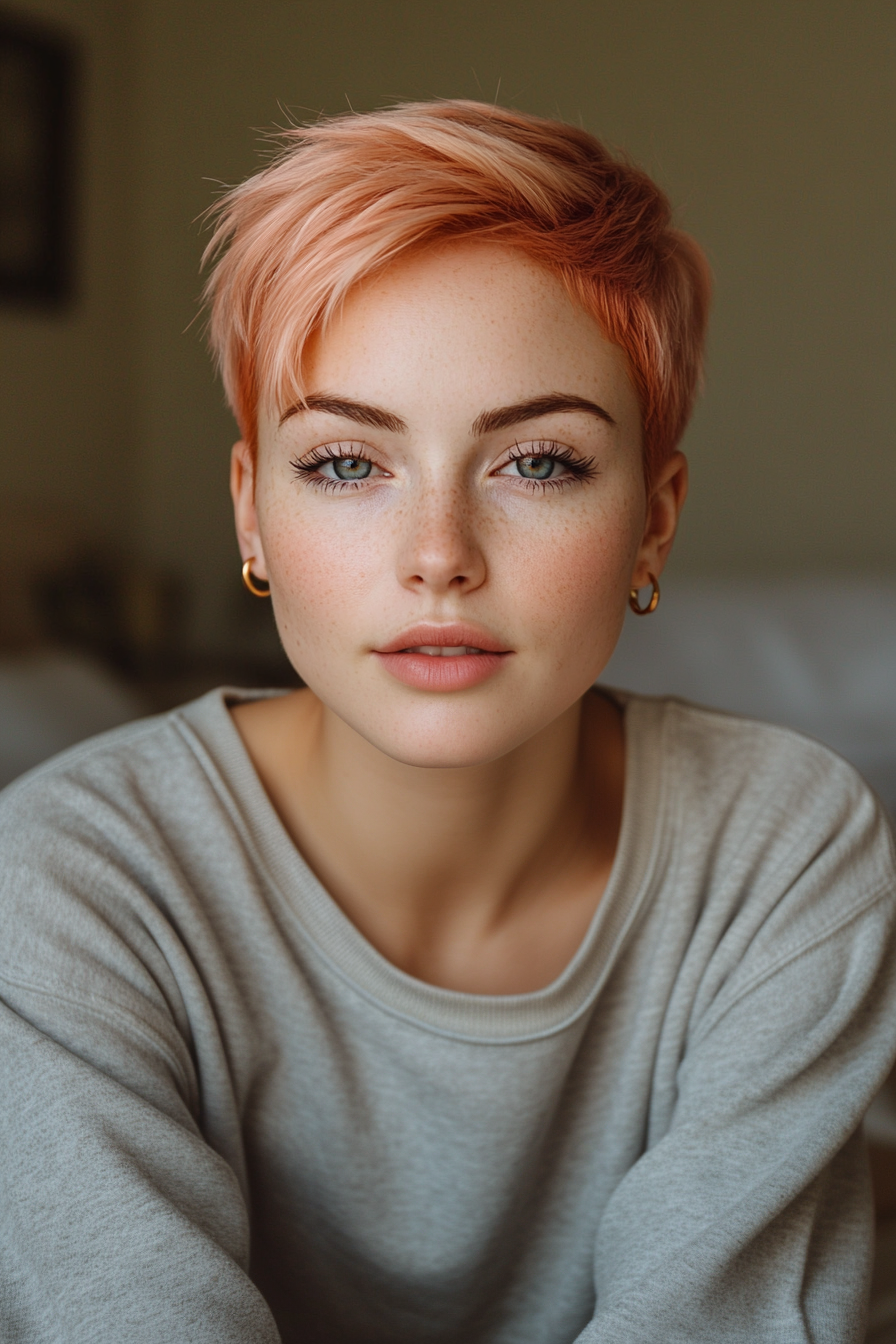 7. Rose Gold Shaved Pixie (Very Short Pixie Haircuts) - Very Short Pixie Haircuts